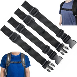 Pack of 2 Adjustable Chest Strap Backpack, Quick Release Backpack Strap, Strap for Backpack, Chest Strap with Buckle, Backpack Chest Strap, for Travel, Climbing, Jogging