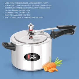 Milton Pressure Cooker 5L (20 Cups, 5 quart),Aluminium Mini Steam Cooker with Safety Valve, Gas friendly, Inner Lid with Silicone Gasket, Food Safe, Dishwasher Safe, Canning Vegetables