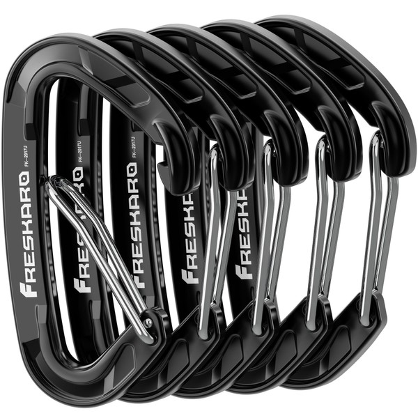 FresKaro 5pcs Carabiner Clips, caribeener clip Medium Duty, Small Sturdy
