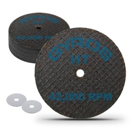 GYROS 1.75” Resin Cut-Off Wheels for Rotary Tools, 12 Double Fiberglass Reinforced Cutting Discs. High-Tensile for Materials Like Steel, Bronze. Dremel Cutting Tool Accessory. Made in USA 11-31702/12
