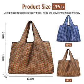 NIDHFG 2-Piece Shopping Bags, Large-Capacity Shopping Bags, Waterproof Shopping Bags, Foldable Shopping Bags, Fashionable Shopping Bags.