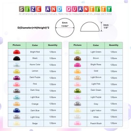 Glarks 2880pcs Flat Back Half Round Cabochon Beads Flatback 6mm 24 Colors