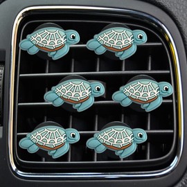 Cute Turtle Air Vent Clips, 6 Pcs Turtle Car Air Fresheners Vent Clips Car Diffuser Vent Clip Car Decoration Car Interior Decor Car Accessories for Women(Ocean, Lemon,Jasmine,Cologne Flavor)