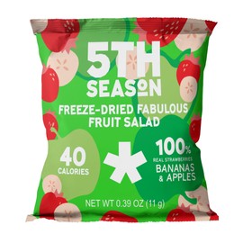 5th Season Freeze Dried Fruit Snacks Fruit Salad - 100% Bananas, Strawberries, & Apples, 40 Calories Per Bag (6 Pack, 80g each)