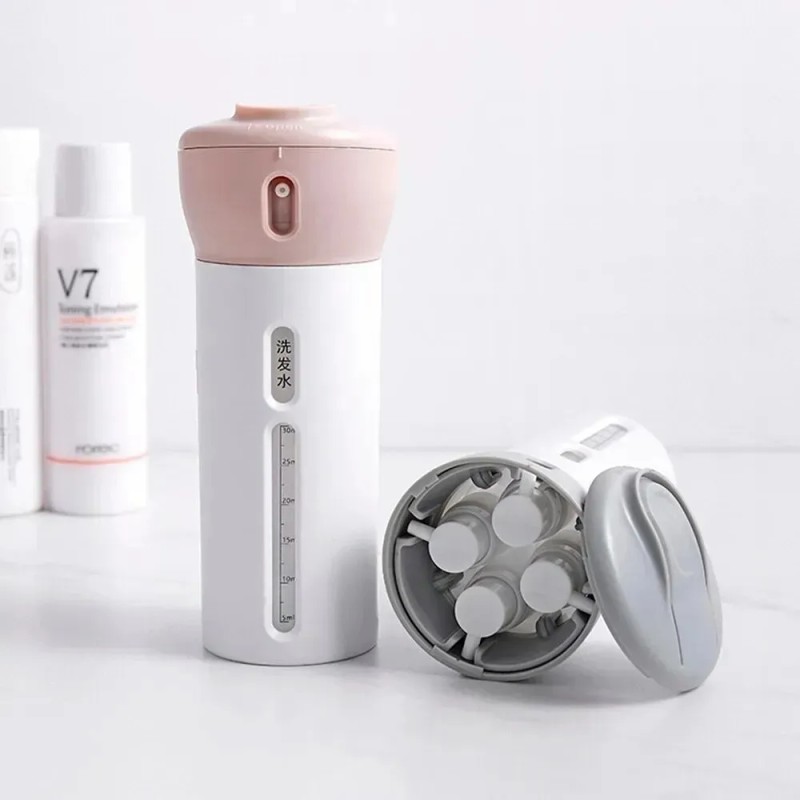Botella Dispensador Shampoo Crema Viajes 4in1 Portatil
