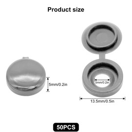 LICQIC 50 PCS Screw Cover Caps, Plastic Hinged Screw Cover Caps, Small Screw Caps for M4 - M6 Screws (Gray)