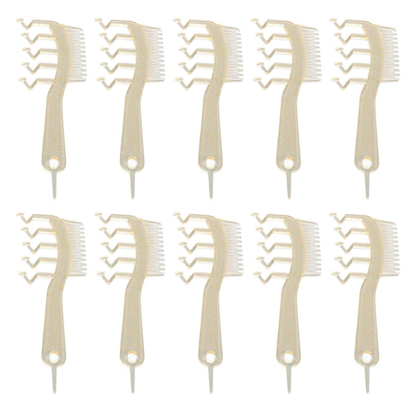 10pcs Z Shaped Wide Tooth Comb Stylish Portable Double Sided