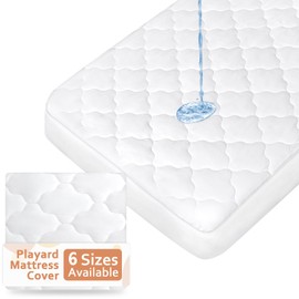 Pack and Play Mattress Pad (6 Sizes), Compatible with Baby Trend Lil Snooze Deluxe 2 Nursery Center, Pack and Play Mattress Sheets Cover Soft Quilted, Pack and Play Mattress Pad Protector