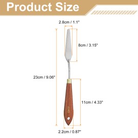 HARFINGTON 2pcs Palette Knife Painting Tool 3.15" x 0.67" Stainless Steel Teardrop Blade 8.86" Length Spatula Painting Pallet Knives with Hole Beech Wood Handle for Acrylic Canvas, Red/Silver
