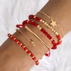 MMIUAEG Boho Layered Shell Bracelets Set Bohemian Beaded Seashell Bracelets