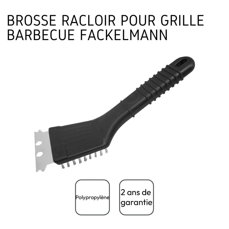 Fackelmann 41586 grill cleaning brush made of brass. Colour: black.