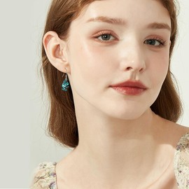 ONEFINITY Frog Earrings 925 Sterling Silver Green Frog Dangle Earrings Frog Jewellery For Women