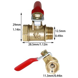 Bxian 4PCS Heavy Duty Brass Ball Valve Shut Off Valve 1/4inch NPT Female x 1/4inch NPT Male Pipe Fittings Air Compressor Shut off Valve for Potable Water Air Vapour Oil Gas Applications