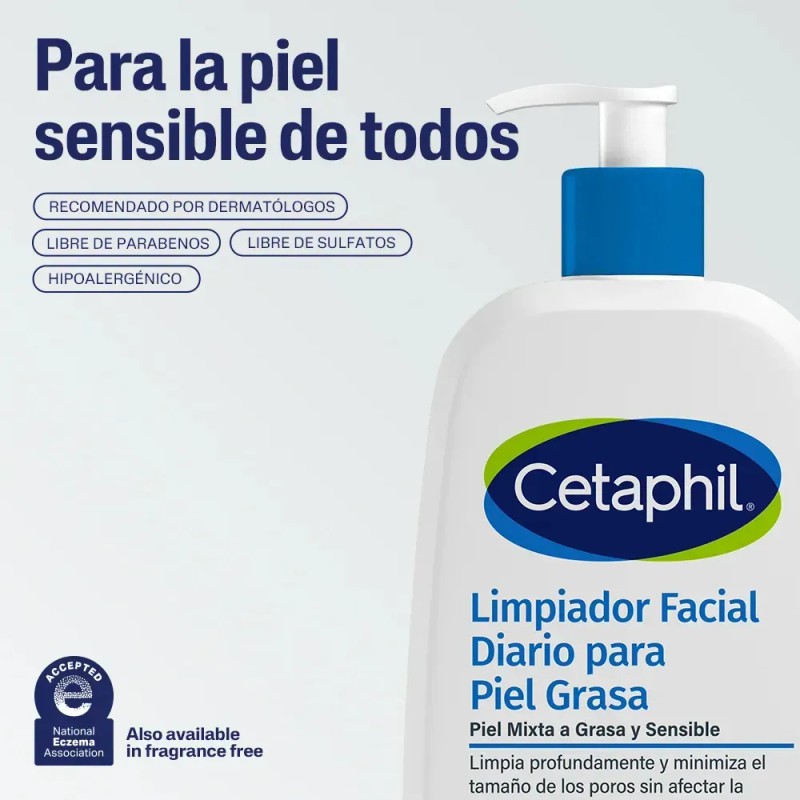 Cetaphil Limpiador Facial Diario Piel Grasa y Sensible 236 ml