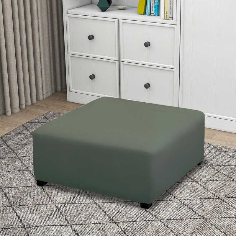 PureFit Super Stretch Form Fit Square Ottoman Cover Rectangle -