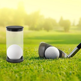 TWZKXC 4 Pack Clear Tube Golf Ball Storage Case, 2 Sizes Golf Barrel Clear Tubes, Portable with Caps Golf Ball Cases for Home Store Display Use, Black