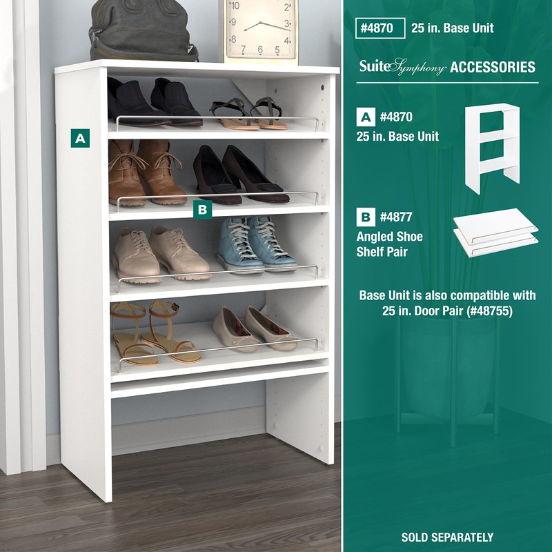 ClosetMaid SuiteSymphony Wood Shelf Unit, 2 Shelves, Adjustable, For Storage,