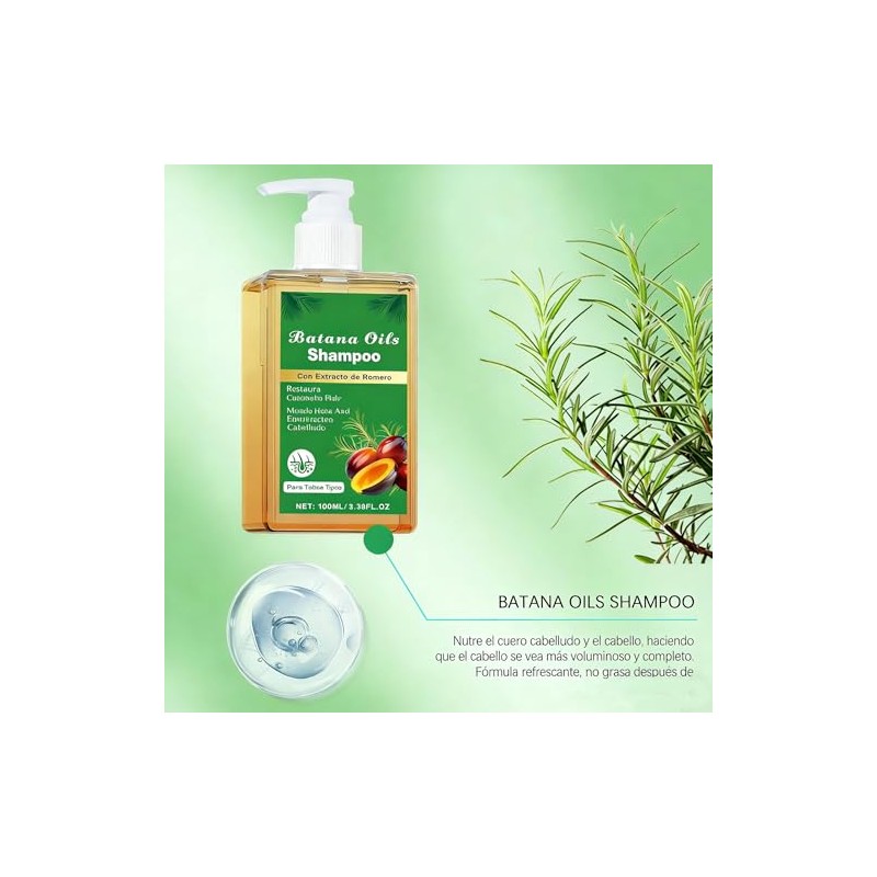 Champú Batana con Romero 100mL - Fortalece Raíces, Controla Aceite