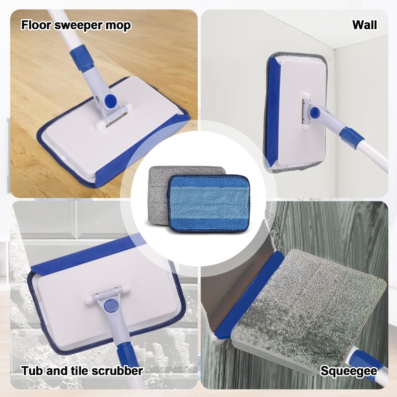 Qaestfy Baseboard Cleaner Tool with Handle, Wall Floor Mop with