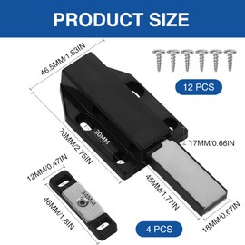 Xdealcozyxc 4 Pcs Magnetic Push to Open Door Catches Latch