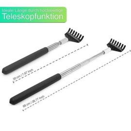 Hyojasun 휴대용 가방이 있는 접이식 백 스크래처, 효자손 마사지기, 금속 스테인레스 스틸 도구 [03 QC-hei-1PC] Portable bag with a foldable back scratcher, assistive hand massager, metal stainless steel tool [03 QC-hei-1PC]