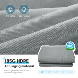 Quictent 16X16FT Square Sun Shade Sail Canopy 185G HDPE with Hardware Kit, 98% UV Block Outdoor Patio Sunshades Cover for Deck Garden Yard Grey