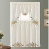 GOHD Lily Fragrance. 3pcs Multi-Color Embroidery Curtain/Cafe Curtain/Swag & Tiers