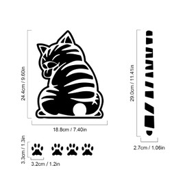 Dreothy Cat Wiper Decal,Car Stickers and Decals Funny Cat Moving Tail Stickers Waterproof Windshield Wiper Stickers Car Window Wiper Decals Tags for Rear Wipers (Rainbow Silver)