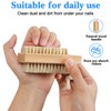 2Pcs Wooden Nail Brush for Cleaning Fingernails Two-Sided Wooden Fingernail