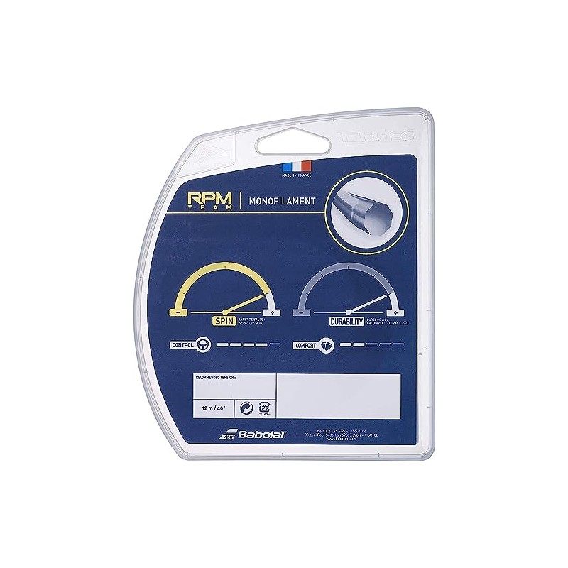 Babolat RPM Team 17g Tennis String (Set), Electric Blue