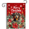 Christmas Dachshund Garden Flag Merry Christmas Dog Yard Flag for
