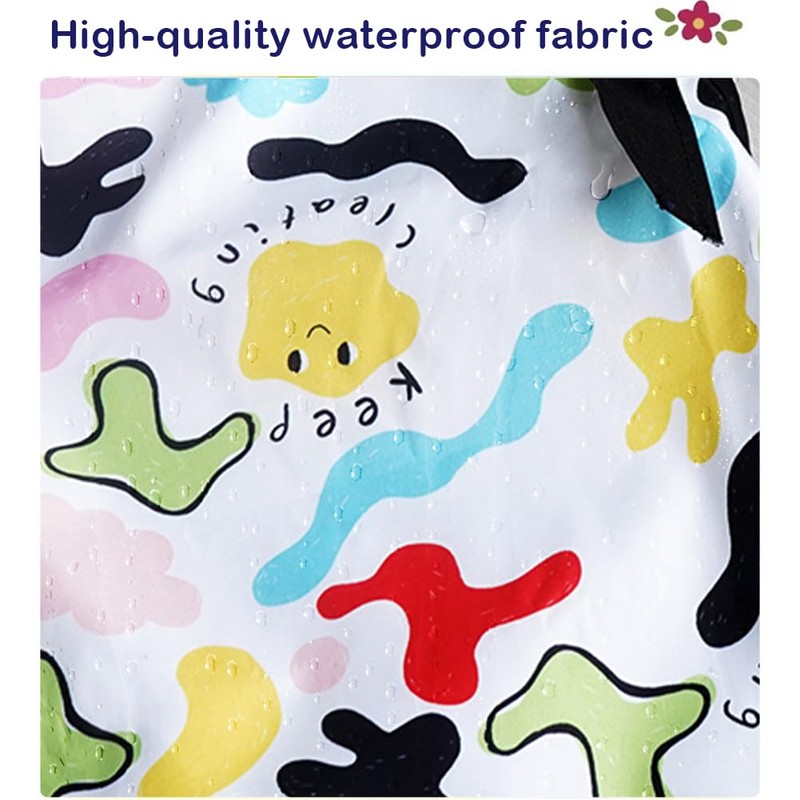 HIQUACC Kids Art Apron Set with 2 Detachable Sleeves Waterproof