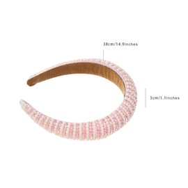 scicent Women's Pearl Headband Bridal Girls White Faux Pearl Headband Women's Wide Wedding Bridal Headbands Fashionable Hair Accessories White Bride Hair Band - 27816