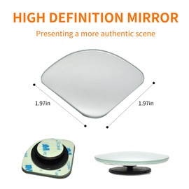 1 Pack 2 Pcs Car Blind Spot Mirror -Convex Glass Angle Adjustable For Side Rearview Mirrors, Wide Angle Frameless Adjustable Stick On Mirror, Fits For All Suv, Truck,Cars (Sector)