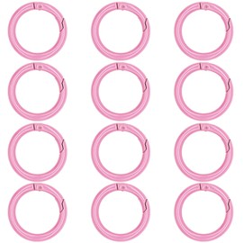 Metal Spring O Rings Round Carabiner Keyring, Snap Clip Trigger Keyrings Buckle, DIY Accessories Ring for Keychains, Bag, Purse, Handbag