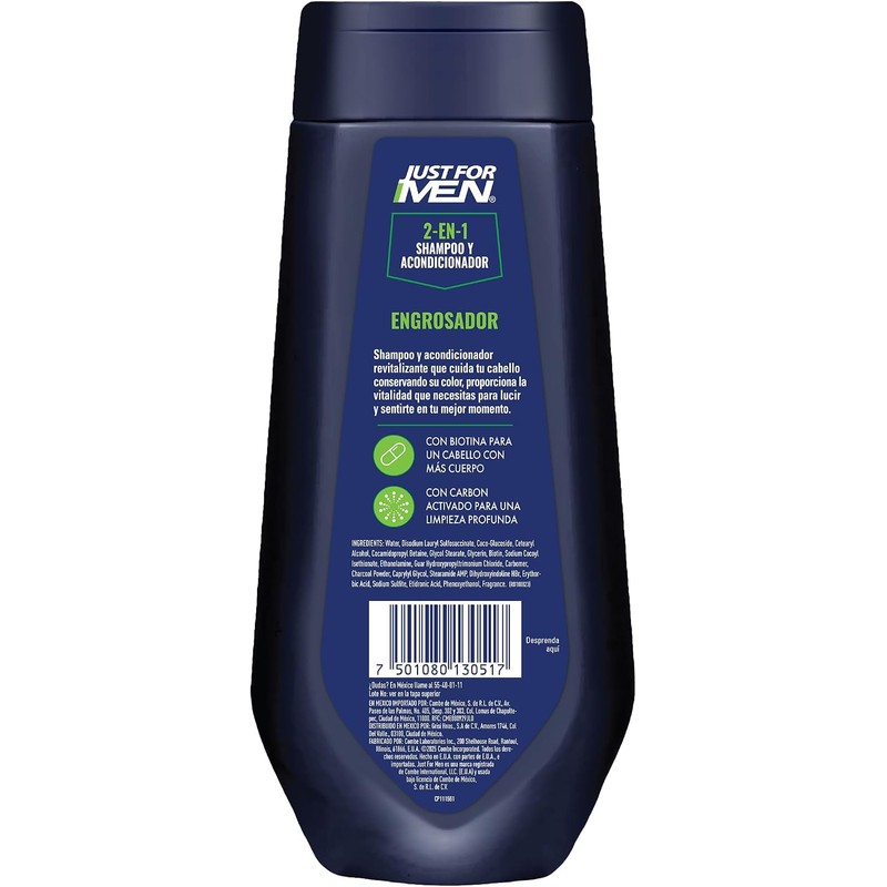 Just For Men Shampoo y Acondicionador 2 en 1 Engrosador