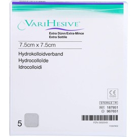 Varihesive Extra Thin 7.5 x 7.5 cm HKV Hydroactive Pack of 5