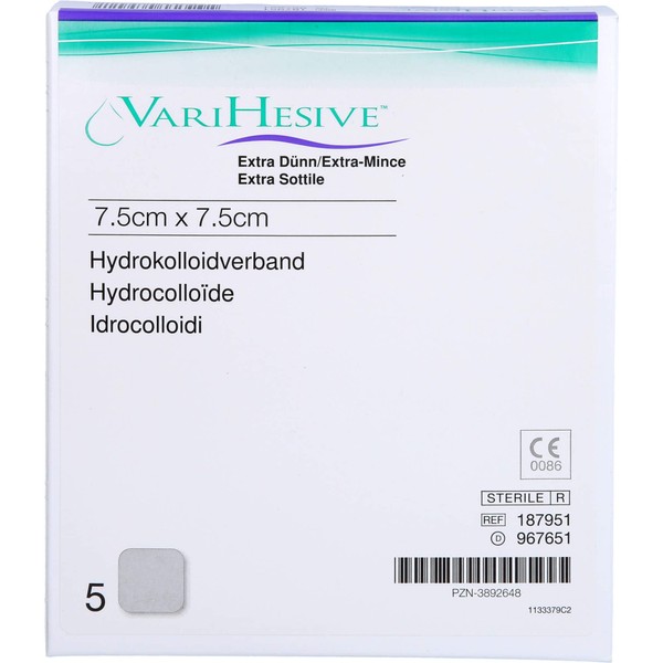 Varihesive Extra Thin 7.5 x 7.5 cm HKV Hydroactive Pack