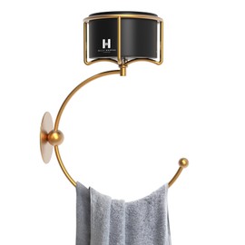 Zylbb Vintage Metal Bathroom Hand Towel Holder with Rustic Candle Holder - Gold Rustproof Wall-Mounted Organizer for Farmhouse, Kitchen and Bedroom Decor