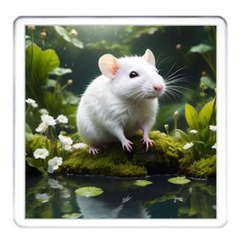 Rat Coaster Set. 4 different Rat Pictures on 10cm x 10cm Acrylic Coasters. Boxed Coaster Drip Mat Set. Rat Gift Coaster Set