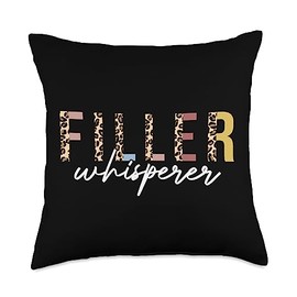 Filler Whisperer Nurse Injector & Med Spa Quote Whisperer Lip Fillers Injection Nurse Injector Throw Pillow, 18x18, Multicolor