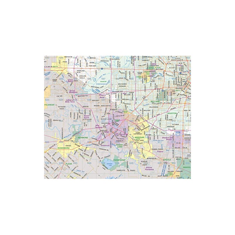 Harris County Thoroughfares 46" × 40" ZIP Codes Laminated Wall