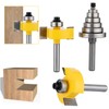 JTTJDB 1/4-Inch Shank Rabbet Router Bit with 6 Bearings Set