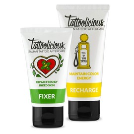 Tattoolicious Combo After Care 75 ml + Revitalising Cream Soothing for Tattoos For Tattoos, using Ingredients Bio 100 ml