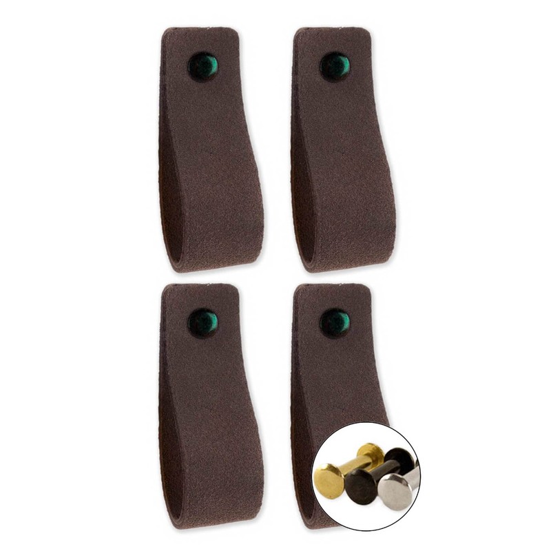 Brute Strength - Leather Handles for Furniture - Suede -
