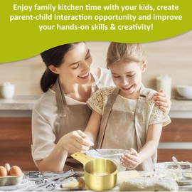 AUOIKK 1/3 Cup (80 ml | 2.7 oz | 80 cc) Stainless Steel Measuring Cup, Metal Measuring Cup for Cooking & Baking(Gold)