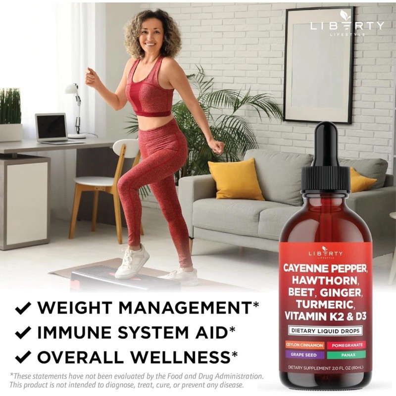 Clean Nutraceuticals Liberty Lifestyle Cayenne Pepper Supplement Liquid Drops +