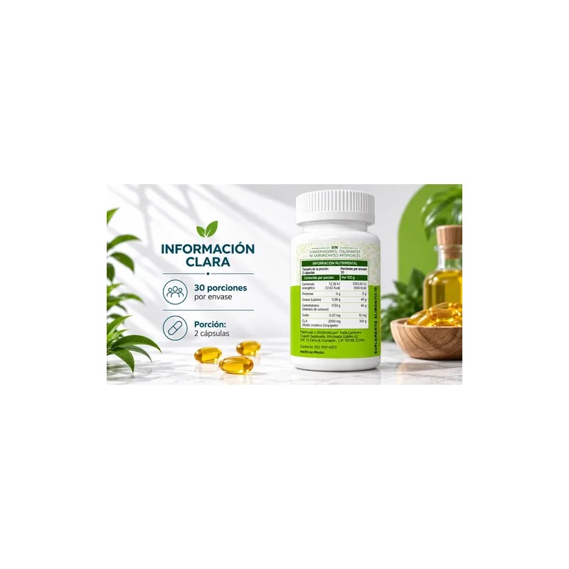 Softgels Base Ácido Linoleico Conjugado 1000