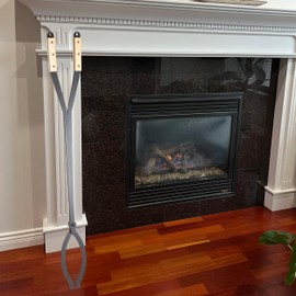 40" Fireplace Tongs Log Grabber Made Of Premium Heavy Duty Alloy Steel. Fire Tongs With Wood Handle Best For Fire Pit Fireplace Campfire Indoor & Outdoor. Upgraded Fire Pit Tongs, Fire Pit Tools.