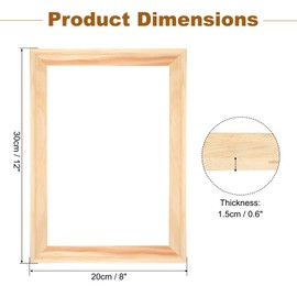 uxcell 2 Pcs DIY Canvas Stretcher Bars, 12 x 8 Inch Canvas Frame Wooden Frames Kit Sturdy Stretcher Frames for Oil Paintings Prints Posters